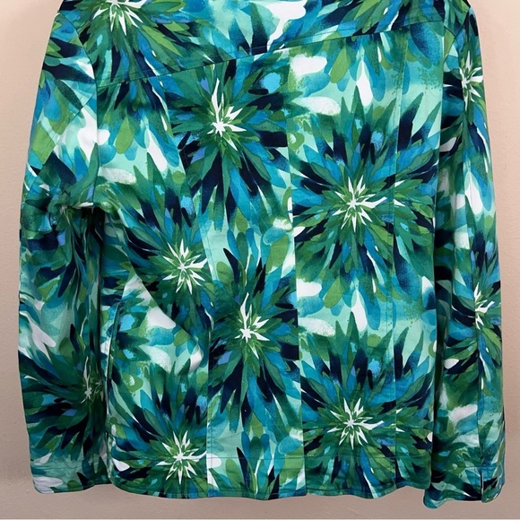 Small Drapers And Damons Green Tropical Print Jacket Long Sleeve Blue Green - Picture 11 of 13